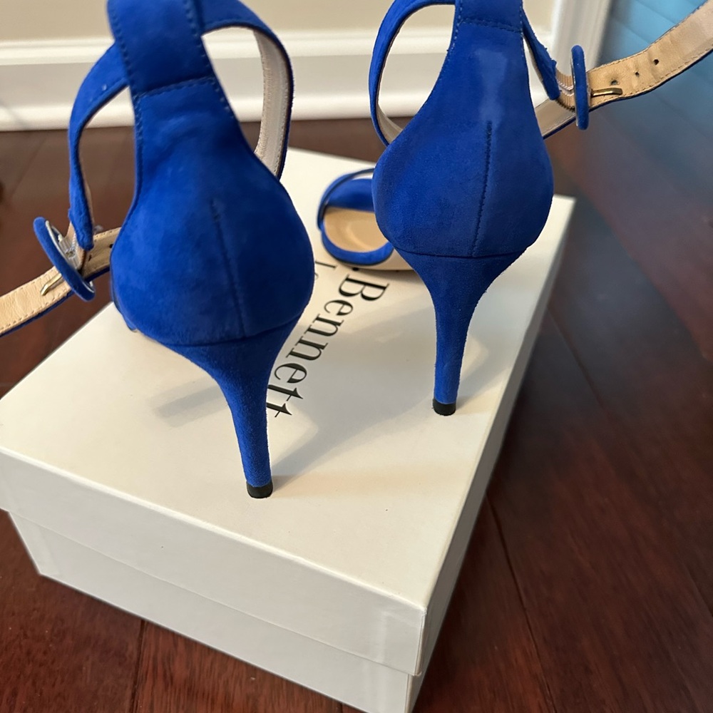 LK Bennett Dora Suede Heeled Sandals in Blue, size 37 - Picture 3 of 7